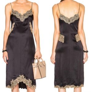 rag & bone Black and Gold Lace Midi Dress